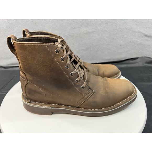 Clarks Desert Bushacre Ankle Boots 6-Eye Lace Up Brown Leather Men Size 7.5 - Picture 5 of 16
